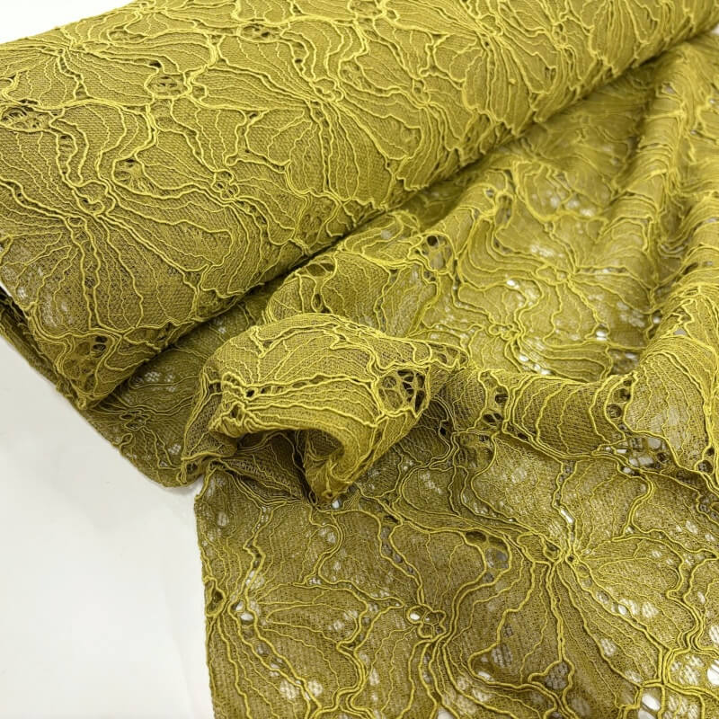 Image of Olive Green Corded Lace