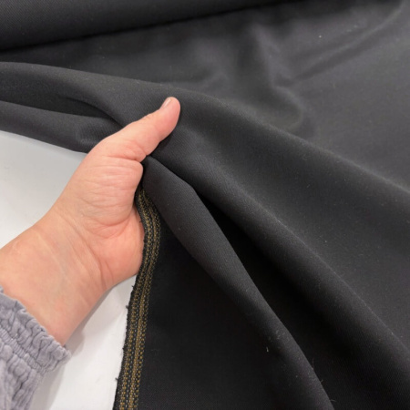 Q1330 Black Poly Wool Suiting