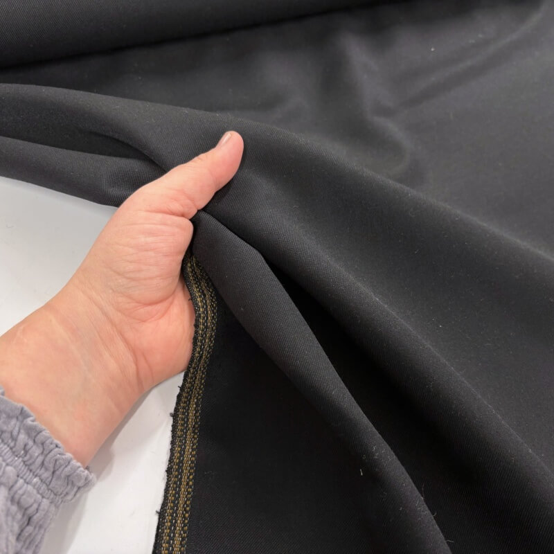 Image of Q1330 Black Poly Wool Suiting