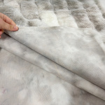 Grey Plush Quilted Effect Faux Fur