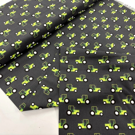 Green Tractors Quilting Cotton