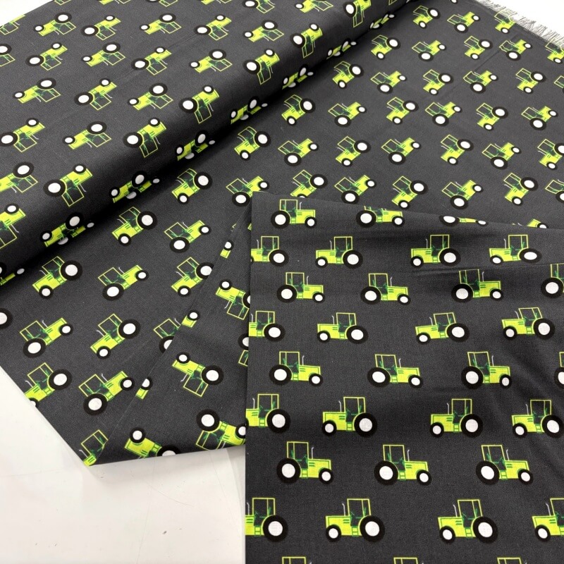 Image of Green Tractors Quilting Cotton