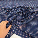 John Kaldor Navy Dot Polyester Peachskin