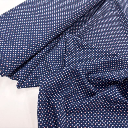 John Kaldor Navy Dot Polyester Peachskin