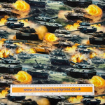 Tanks and Explosions Quilting Cotton
