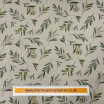 Olive Branches Linen Look