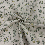 Olive Branches Linen Look
