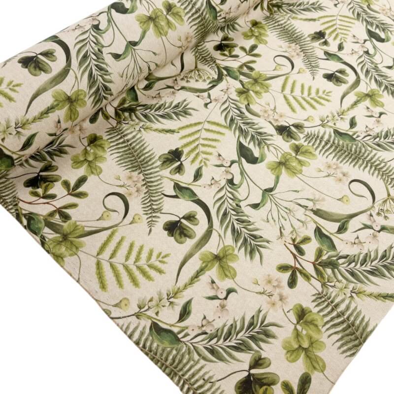 Image of Botanical Leaves Linen Look