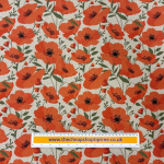 Red Poppies Linen Look