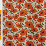 Red Poppies Linen Look
