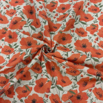 Red Poppies Linen Look