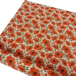 Red Poppies Linen Look