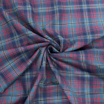 Teal, Navy and Wine Cotton Flannel Check
