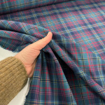 Teal, Navy and Wine Cotton Flannel Check