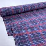 Navy and Wine Cotton Flannel Check