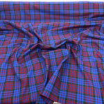 Royal Blue and Wine Cotton Flannel Check
