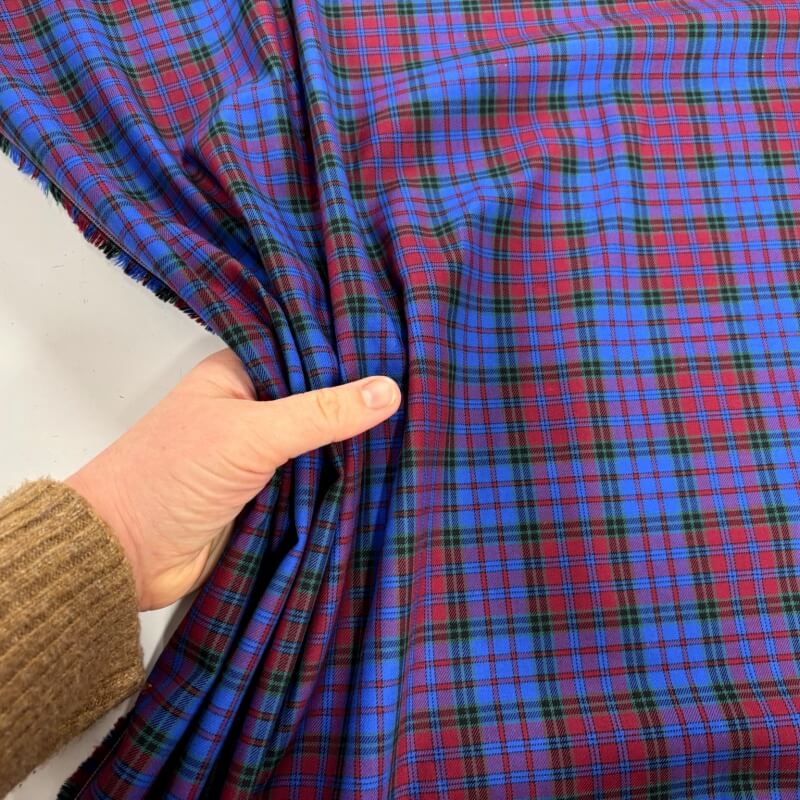 Image of Royal Blue and Wine Cotton Flannel Check