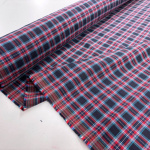 Dark Navy and Red Cotton Flannel Check