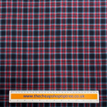 Dark Navy and Red Cotton Flannel Check