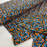 Ditsy Garden Orange and Blue Cotton Jersey