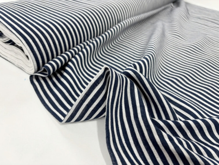 Navy Stripe Muslin