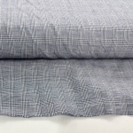 Small Indigo Glen Check Cotton Suiting