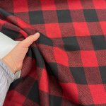 Red and Black Buffalo Check Wool
