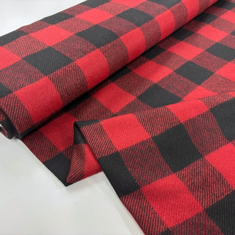 Image of Red and Black Buffalo Check Wool