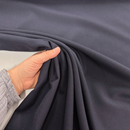 Midnight Navy Poly Wool Suiting