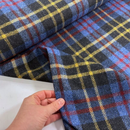 Blue and Gold Wool Check