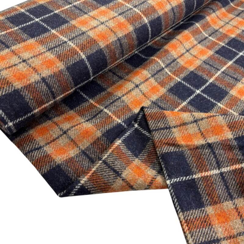 Image of Amber and Navy Wool Check