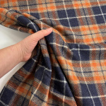 Amber and Navy Wool Check