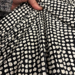 Black and Cream Spot Pleated Polyester