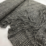 Black and Cream Spot Pleated Polyester