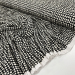 Black and Cream Spot Pleated Polyester