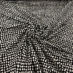 Black and Cream Spot Pleated Polyester