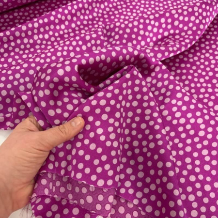 Purple Polka Dot Satin
