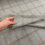 Pebble Haze Windowpane Check Wool
