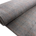 Brown Herringbone Check Wool