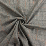 Brown Herringbone Check Wool