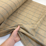 Sand and Grey Herringbone Check Wool