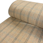 Sand and Grey Herringbone Check Wool