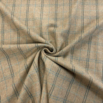 Sand and Grey Herringbone Check Wool