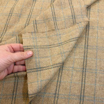 Sand and Grey Herringbone Check Wool