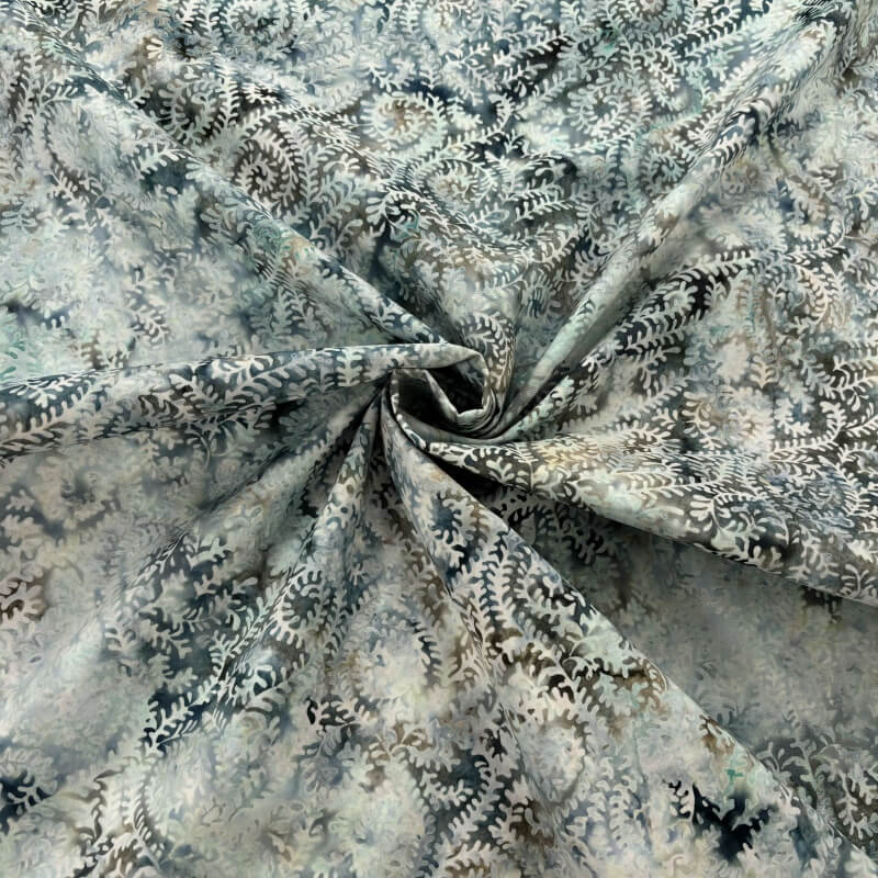 Image of Coral Fossil Dark Celadon Batik Cotton