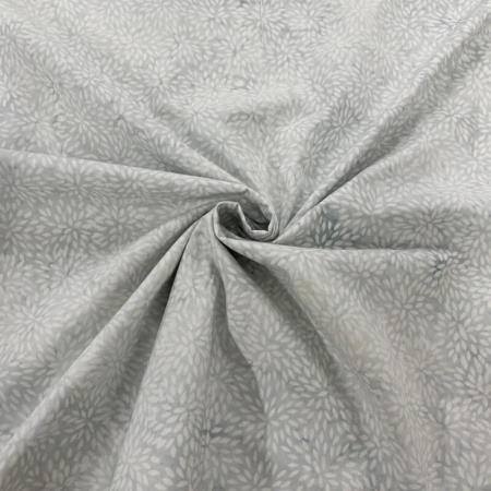 Dahlia Petals Light Grey Batik Cotton