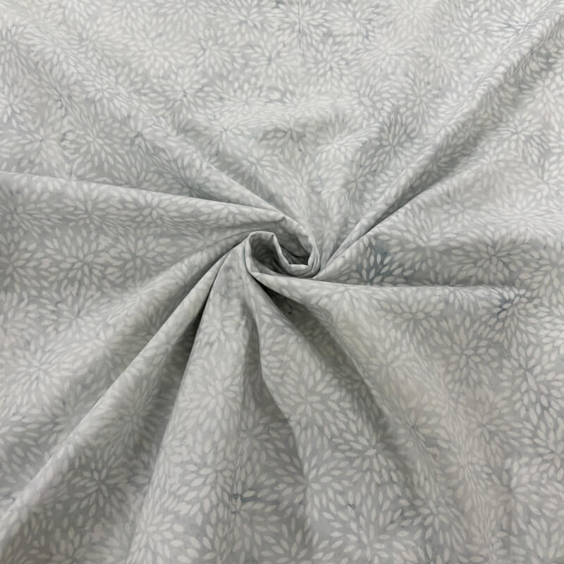 Image of Dahlia Petals Light Grey Batik Cotton