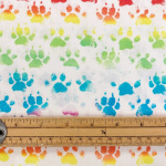 Rainbow Dog Paw Prints Cotton