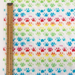 Rainbow Dog Paw Prints Cotton