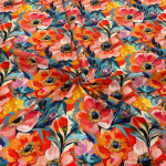 Big Flower Bright Cotton Canvas